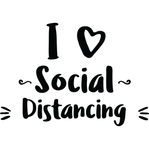 'I Love Social Distancing' Sticker