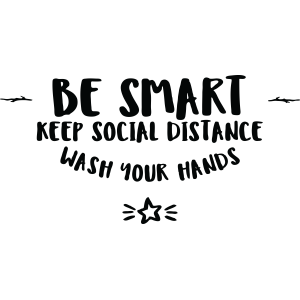 'Be Smart, Keep Social Distance, Wash Your Hands' Sticker